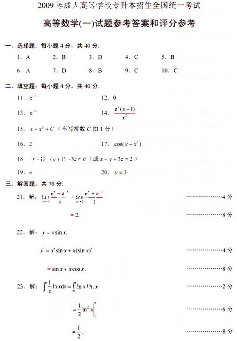 2009˸߿ߵȔ(sh)W(xu)һ